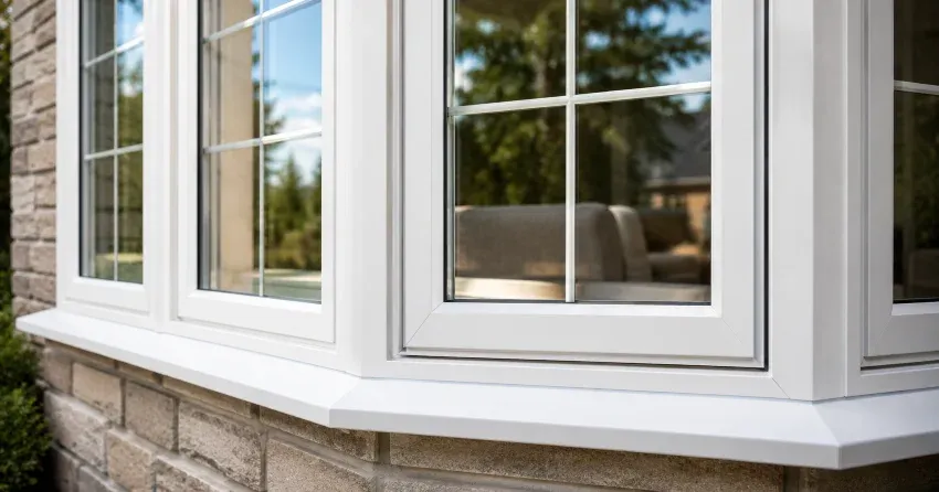 bay window alcove seating area in a living room in Burford