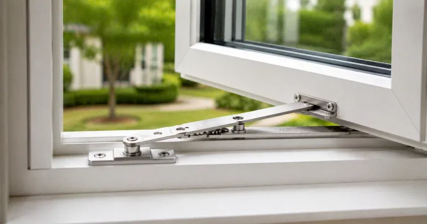technician replacing casement window hinge in Burford