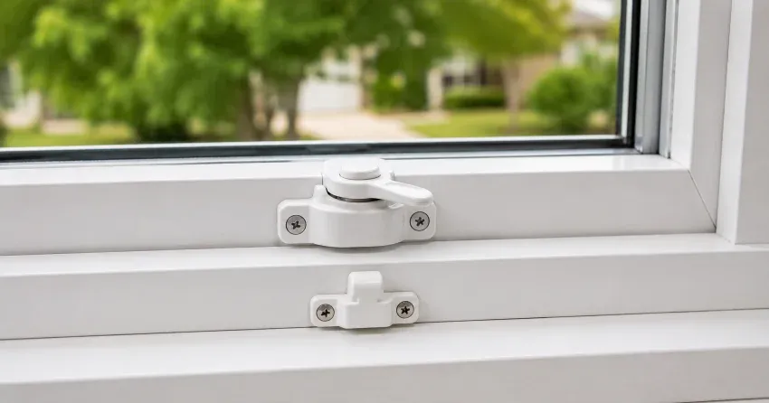 technician installing new window latch hardware in Burford
